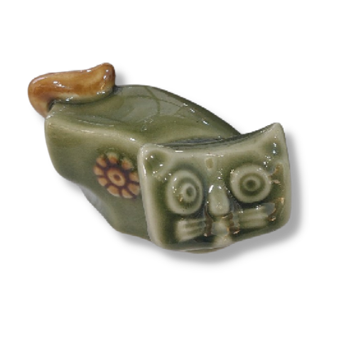 Tượng Mèo Gốm Sứ Trang Trí Bàn Làm Việc | Decor Phòng Khách | Phong Thủy | Thủy Sinh Tiểu Cảnh (Mini Cute)