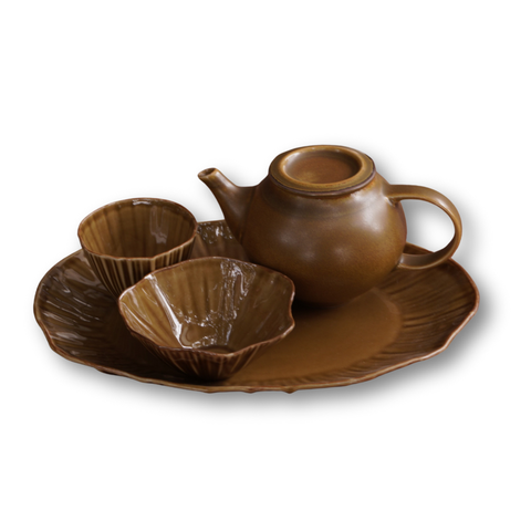 Bộ ấm uống trà, sữa đối ẩm men trà