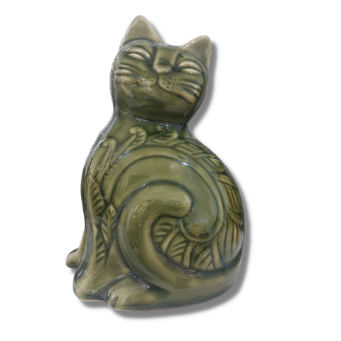 Tượng Mèo Gốm Sứ Trang Trí Bàn Làm Việc | Decor Phòng Khách | Phong Thủy | Thủy Sinh Tiểu Cảnh (Mini Cute)