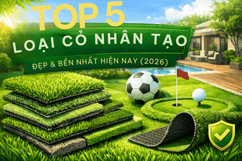 Top 5 Loại Cỏ Nhân Tạo Đẹp & Bền Nhất Hiện Nay (2026)