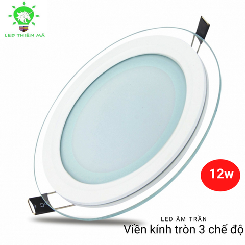 Đèn led âm trần viền kính 3 chế độ( trắng-vàng đậm- vàng nhạt ) Led Thiên Mã