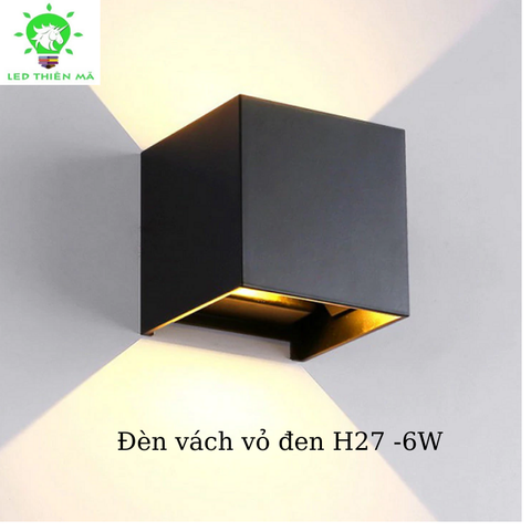 Đèn vách vỏ đen H27 6W - Led Thiên Mã