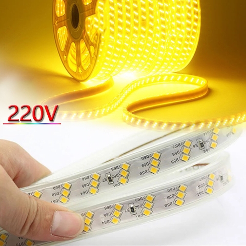 LED CUỘN 100M -2835 - 180LED -3 LINE-VÀNG (220V)