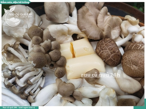Nấm mix, đậu hũ trứng