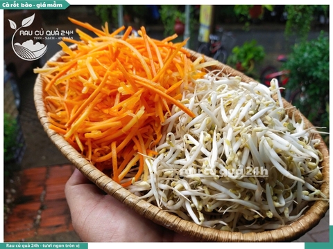 Set cà rốt bào sợi - giá mầm khoảng 400g