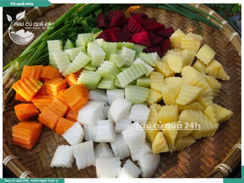 Combo củ quả mix khoảng 350 - 400g
