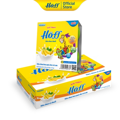 Sữa chua trẻ em vị Chuối Hoff (1 thùng - 48 hộp)