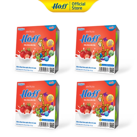 Sữa chua trẻ em vị Dâu Hoff (4 vỉ - 16 hộp)