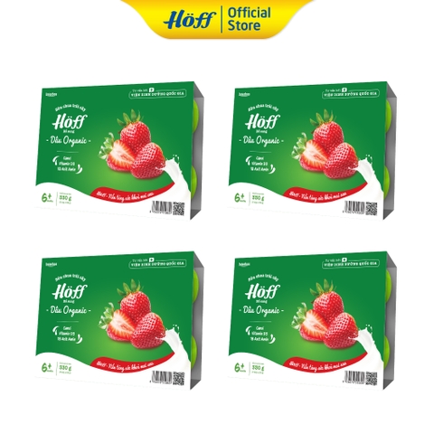Sữa Chua Dâu Organic Hoff (4 vỉ - 24 hộp)