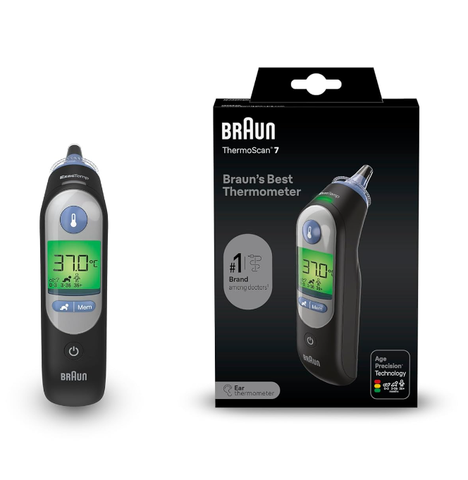 Nhiệt Kế Điện Tử Đo Tai Cao Cấp BraunThermoScan® 7+ Connect Digital | Braun IRT6575 Chính Hãng