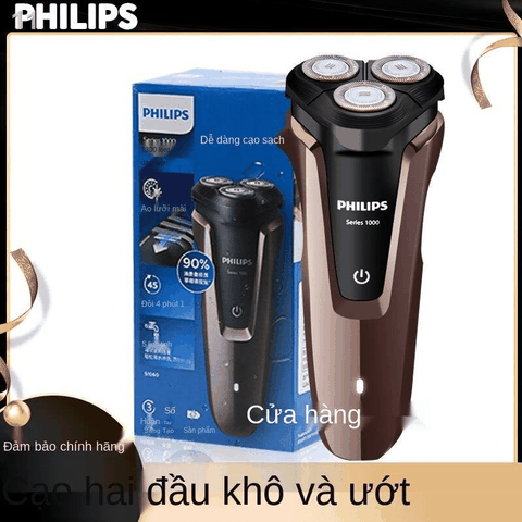 Máy cạo râu Philips S1060, 3 lưỡi tự mài, cạo khô và ướt