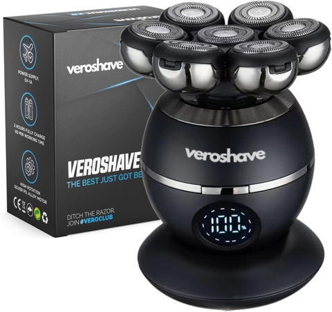 Máy Cạo Đầu, Cạo Trọc, Cạo Râu Đa Năng Cao Cấp Veroshave 7D IPX7 LED Type-C