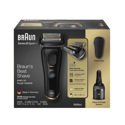 Máy Cạo Râu Braun Series 9 Sport+ 9320cc (Kèm Cốc Sạc Rửa) - Chính Hãng Đức