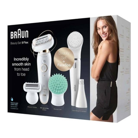 Bộ Máy Tẩy Lông & Massage Spa Braun Silk-épil 9 Flex SES 9300 3D Xách Tay Mỹ