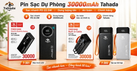 Pin Sạc Dự Phòng 30000mAh Tahada