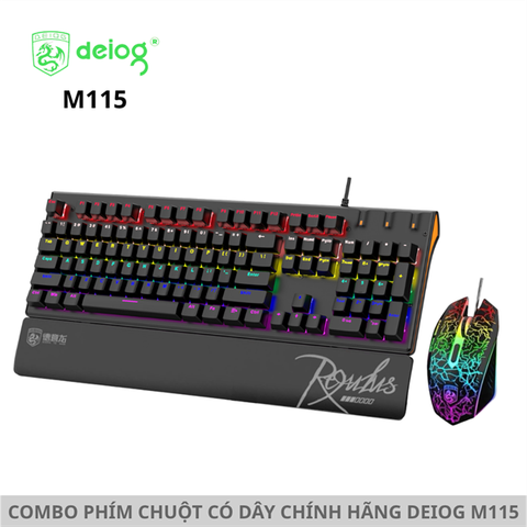 COMBO PHÍM CHUỘT CÓ DÂY CHÍNH HÃNG DEIOG M115 (ĐEN)