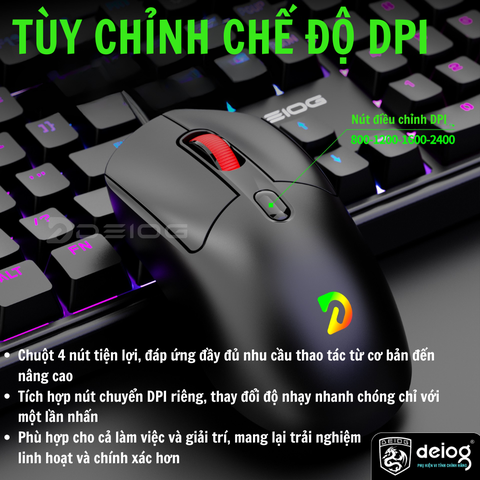 COMBO PHÍM CƠ CÓ DÂY CHÍNH HÃNG DEIOG AK-116