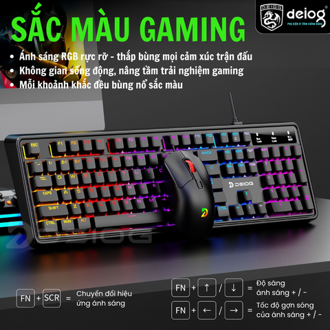 COMBO PHÍM CƠ CÓ DÂY CHÍNH HÃNG DEIOG AK-116