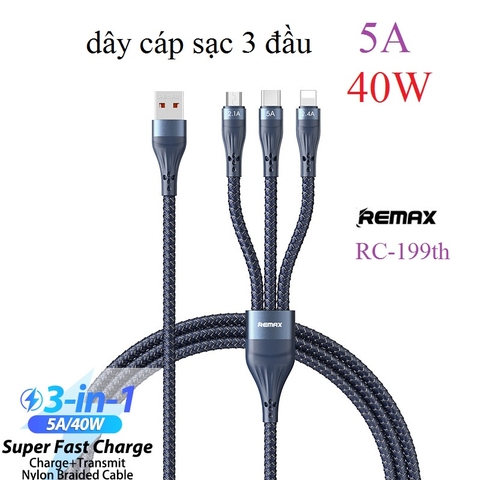 CÁP SẠC 3 ĐẦU REMAX RC-199TH