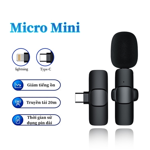 MIC THU ÂM KHÔNG DÂY K9 CHUI TYPE-C (1 MIC) GIÁ SỈ