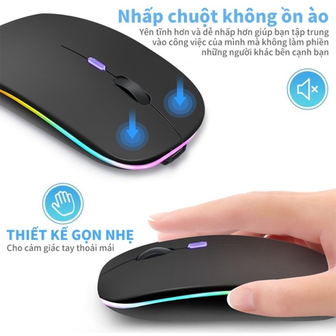 CHUỘT KHÔNG DÂY BLUETOOTH 2.4GHZ LED RGB GIÁ SỈ