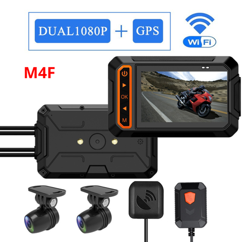 CAMERA HÀNH TRÌNH XE MÁY M4F GPS WIFI DVR DASH CAM FULL HD1080P (TRƯỚC VÀ SAU)