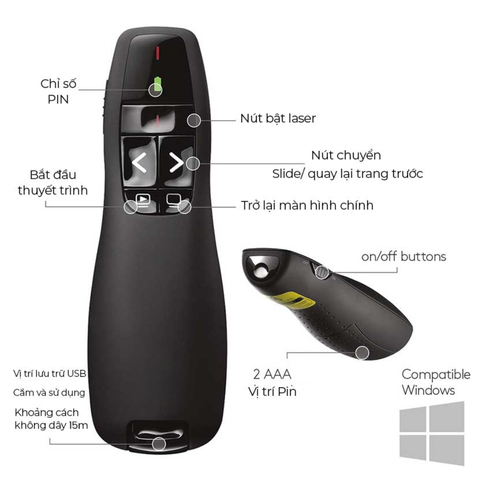 BÚT TRÌNH CHIẾU LASER R400