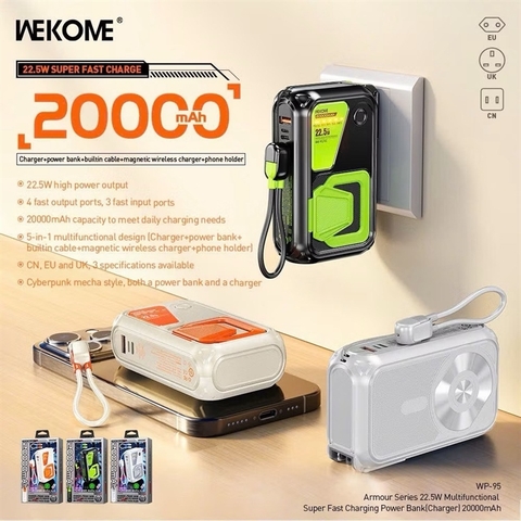 PIN SẠC DỰ PHÒNG KHÔNG DÂY WEKOME WP-95