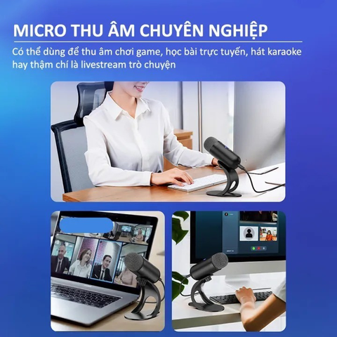 MICRO THU ÂM, LIVESTREAM ĐỂ BÀN MINI K6 LỌC ÂM, CHỐNG ỒN CHO MÁY TÍNH, LAPTOP GIÁ SỈ