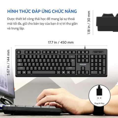 BÀN PHÍM CÓ DÂY PHILIPS K334 GIÁ SỈ