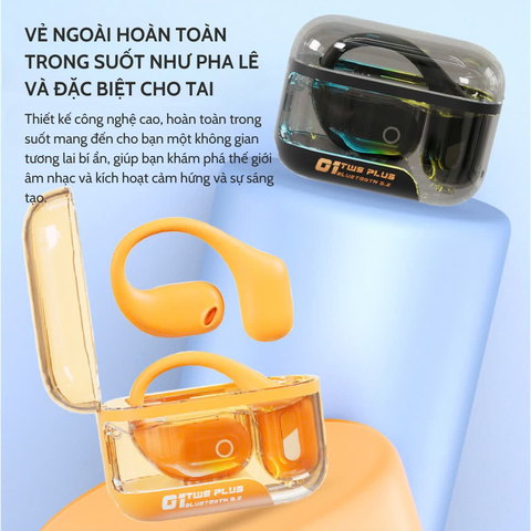 TAI NGHE BLUETOOTH DẪN XƯƠNG OWS-C01 THIẾT KẾ VỎ TRONG SUỐT