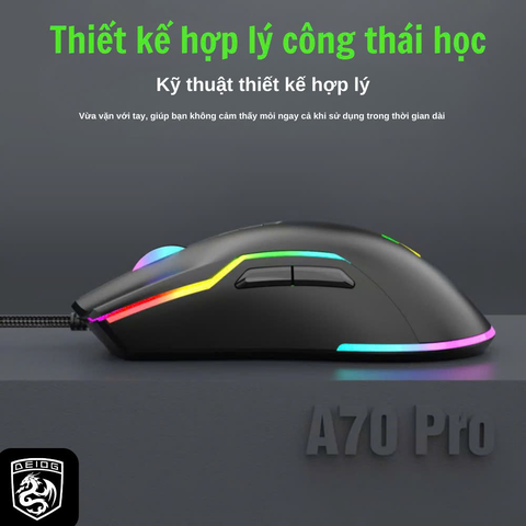 CHUỘT CÓ DÂY CHÍNH HÃNG DEIOG A70 PRO MARCO LED RGB