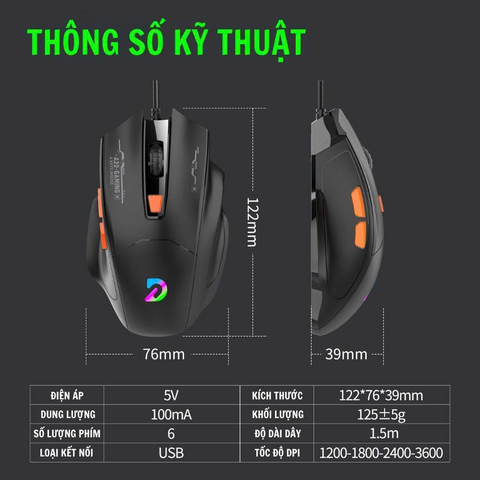 CHUỘT CÓ DÂY CHÍNH HÃNG DEIOG A20