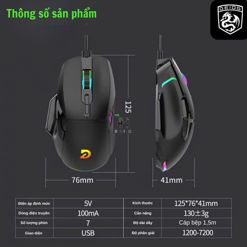 CHUỘT CÓ DÂY CHÍNH HÃNG DEIOG G402 MARCO LED RGB