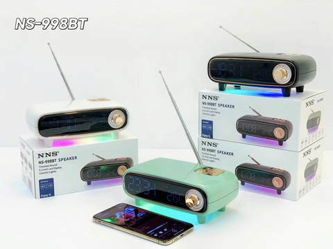 LOA BLUETOOTH KIÊM ĐÀI FM NS-998BT LED RGB