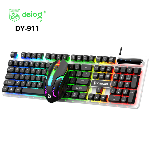 COMBO PHÍM CHUỘT CÓ DÂY CHÍNH HÃNG DEIOG DY-911 LED RGB