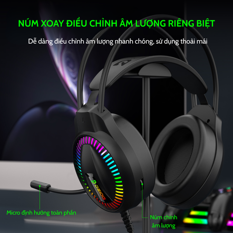 TAI NGHE VI TÍNH CHÍNH HÃNG DEIOG X10 LED RGB USB 7.1