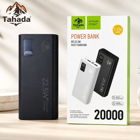 PIN SẠC DỰ PHÒNG KHÔNG DÂY CHÍNH HÃNG TAHADA T-214 20.000MAH SẠC NHANH 22.5W