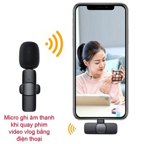 MIC THU ÂM KHÔNG DÂY K9 CHUI IPHONE GIÁ SỈ