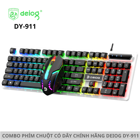 COMBO PHÍM CHUỘT CÓ DÂY CHÍNH HÃNG DEIOG DY-911 LED RGB