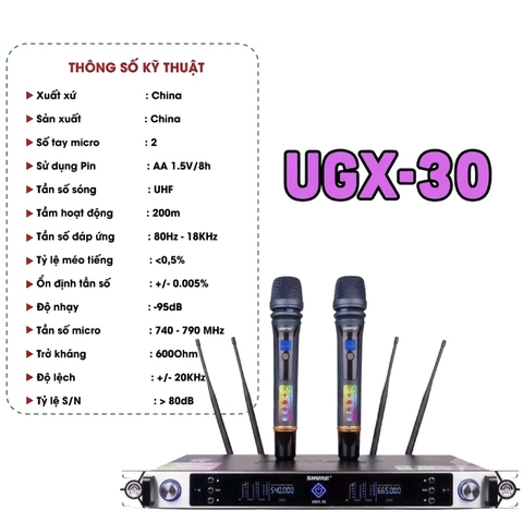 Micro Karaoke Không Dây SHURE UGX-30