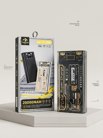 PIN SẠC DỰ PHÒNG KÈM DÂY HÀNG CHÍNH HÃNG TAHADA T-206 20.000MAH SẠC NHANH 22.5W