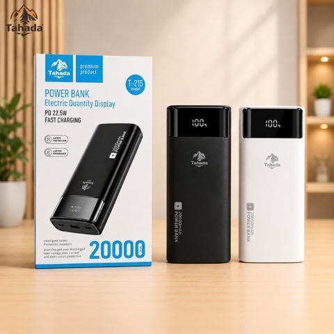 PIN SẠC DỰ PHÒNG CHÍNH HÃNG TAHADA T-215B 20.000MAH SẠC NHANH 22.5W - 2026