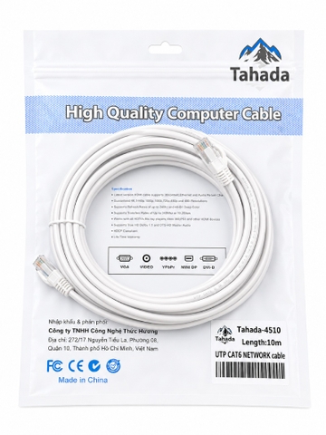 CÁP MẠNG LAN UTP TAHADA CAT6 NETWORK 10M - MODEL: 4510