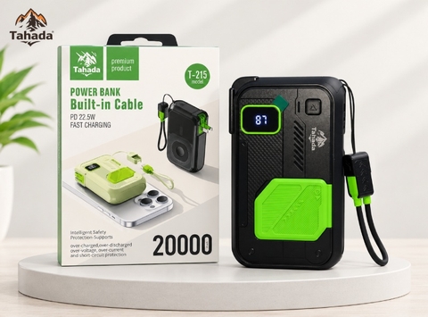 PIN SẠC DỰ PHÒNG CHÍNH HÃNG TAHADA T-215A 20.000MAH SẠC NHANH 22.5W