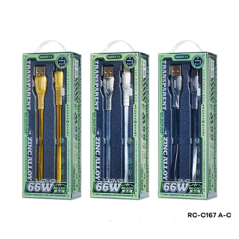 Cáp Sạc Nhanh Remax RC-C167 Cổng USB Ra Type C 66W 1.2m