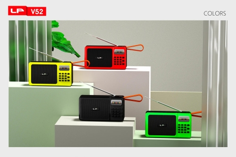 LOA BLUETOOTH KIÊM ĐÀI FM LP-V52 TÍCH HỢP NĂNG LƯỢNG MẶT TRỜI GIÁ SỈ