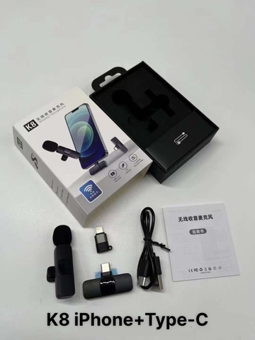 MIC THU ÂM K8 IPHONE+TYPE-C (2IN1) LIVESTREAM