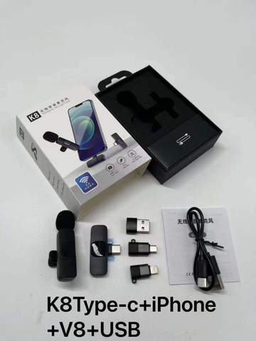 MIC THU ÂM K8 CHUI TYPE-C+IPHONE+MICRO+USB LIVESTREAM