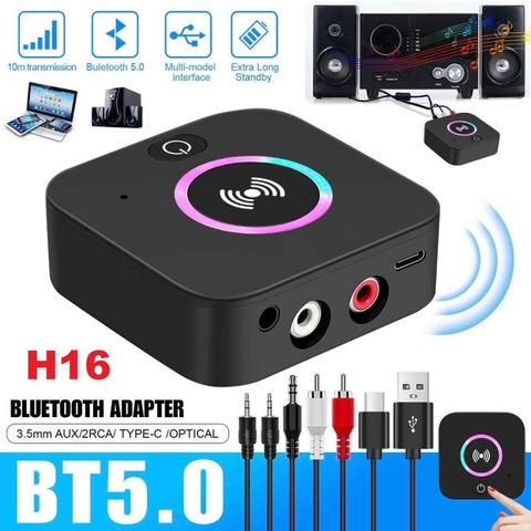 Bộ Thu Phát Âm Thanh Không Dây Mini NFC RCA Bluetooth V5.0 H16 Giá Sỉ